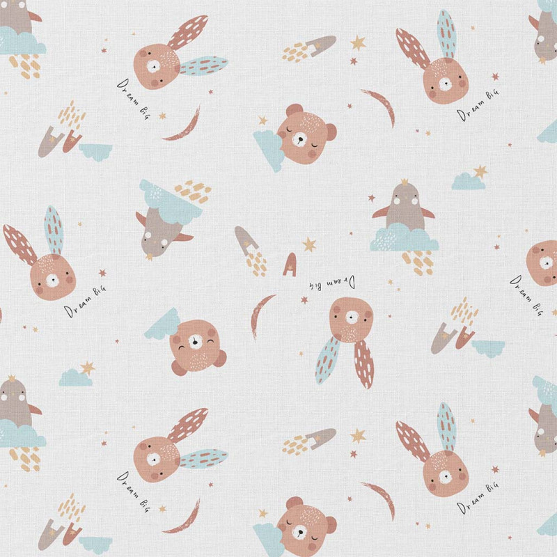 Printed Cotton PICOLO White / Blue